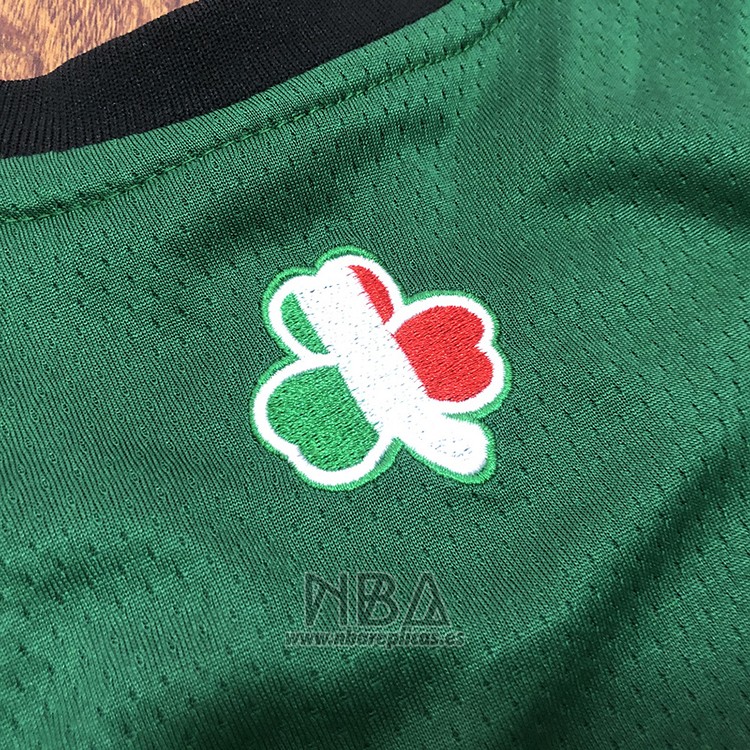 Camiseta Boston Celtics Kevin Garnett NO 5 Hardwood Classics Throwback 2007-08 Verde